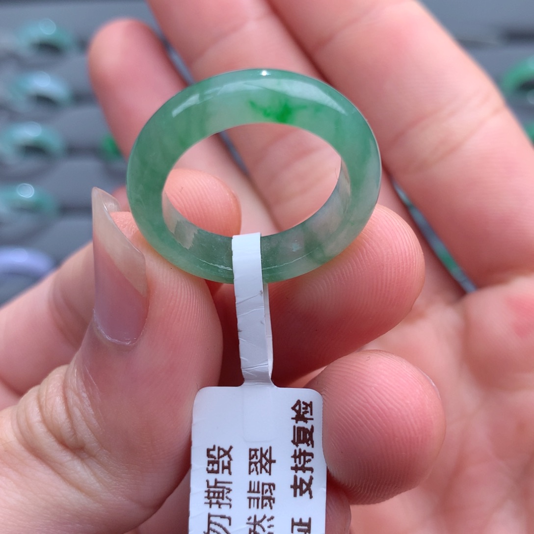 翡翠戒指未镶嵌天然17.18