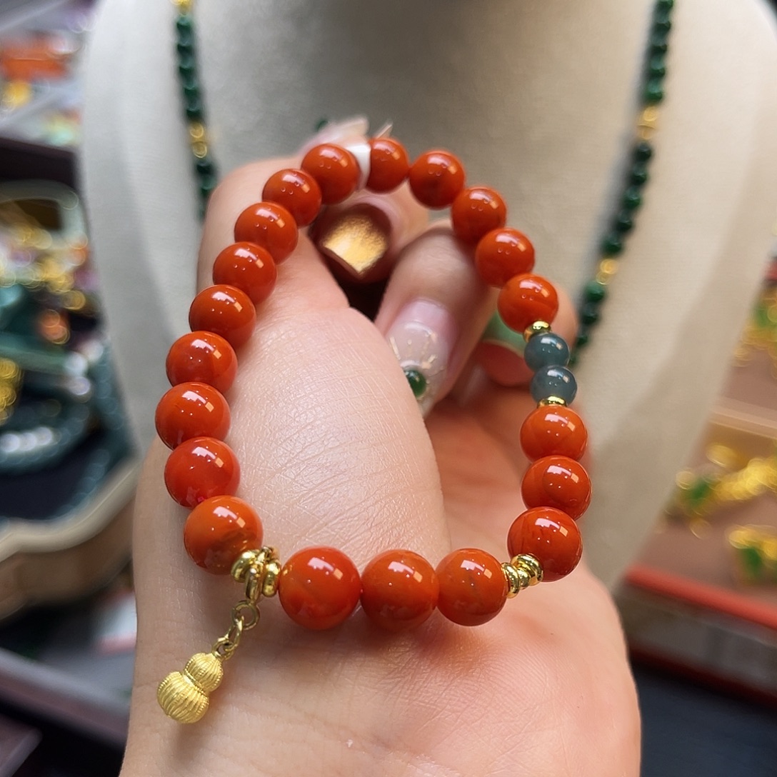 南红玛瑙未镶嵌手串炸