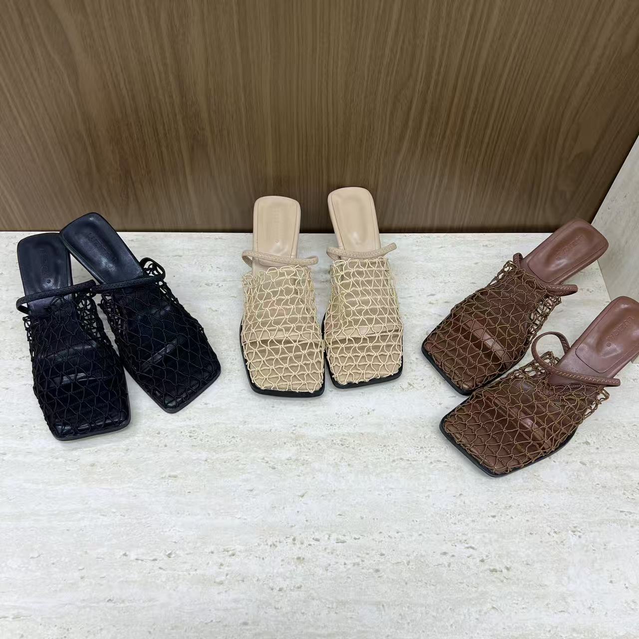 猪猪法式小众仙女风镂空编织透气渔网单鞋-206631