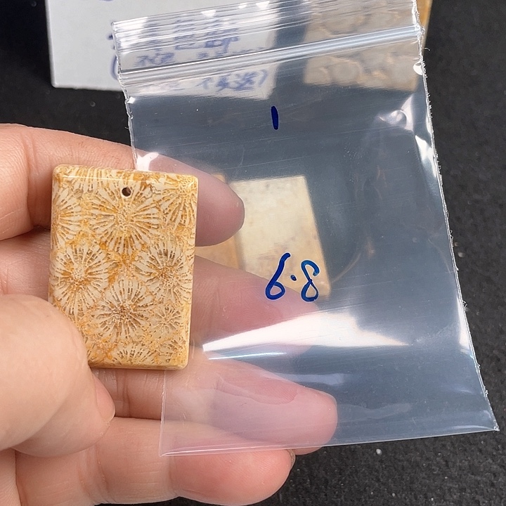 硅化珊瑚（珊瑚玉）吊坠(不含链)未镶嵌郑**?