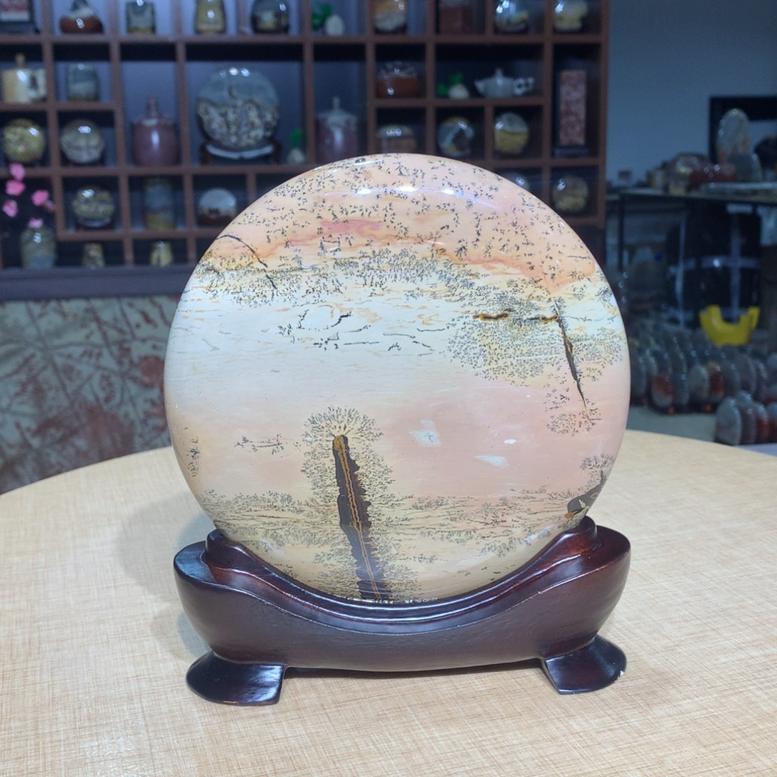 紫砂广西国画石摆件，收藏观赏