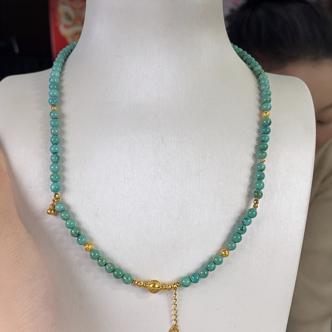 绿松石18K金镶嵌珠宝奇石