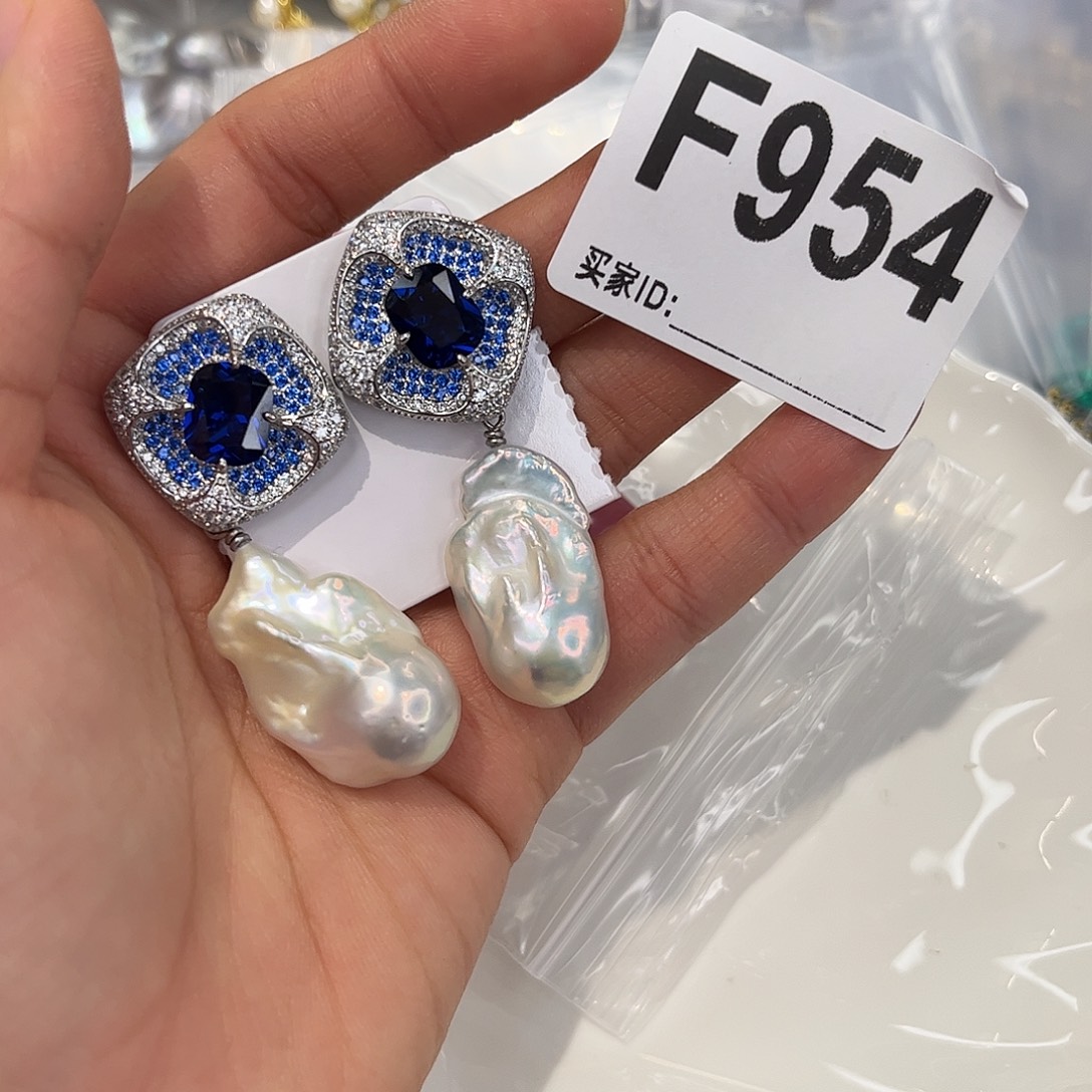 淡水珍珠耳饰合金