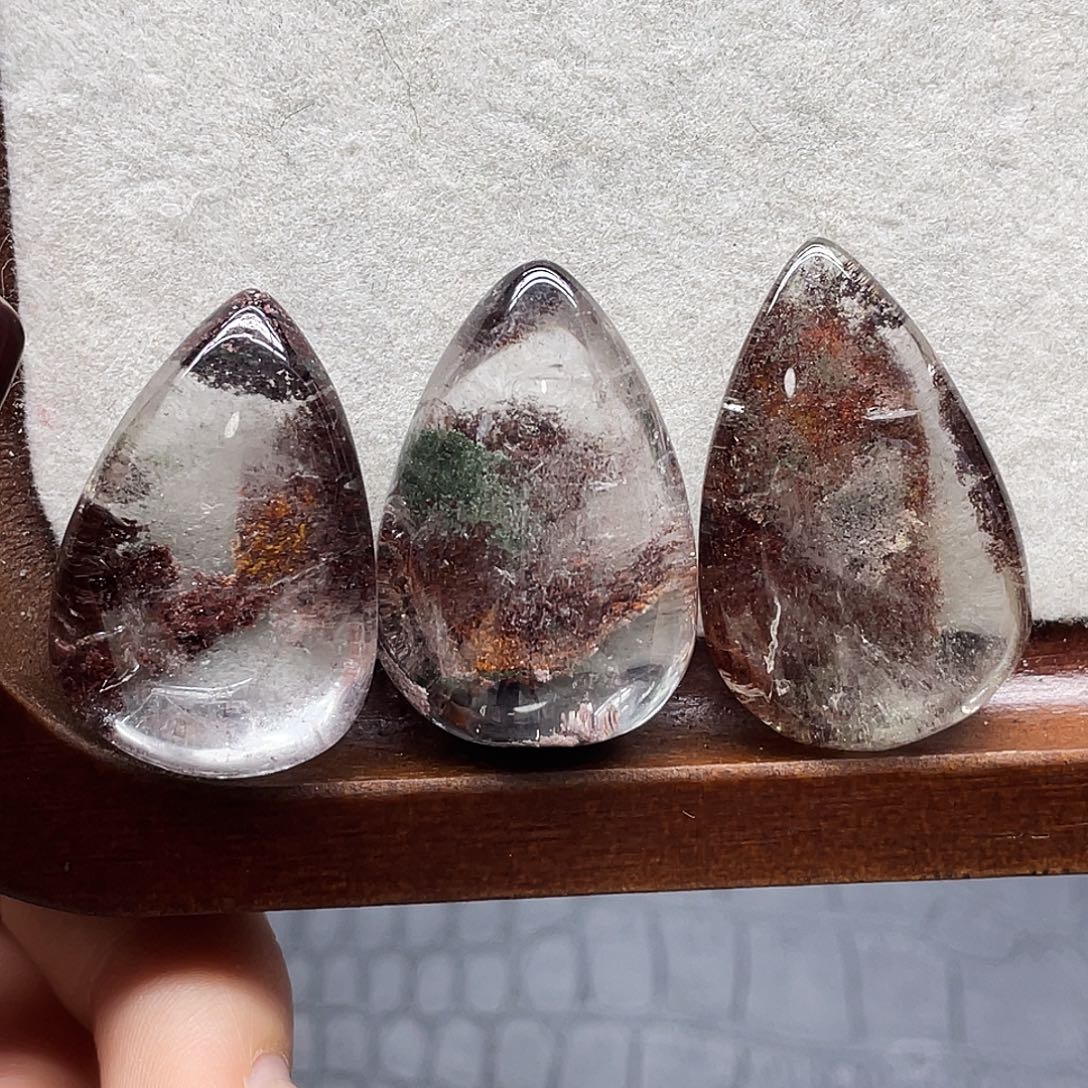 水晶未镶嵌珠宝半成品11 幽灵水滴一组