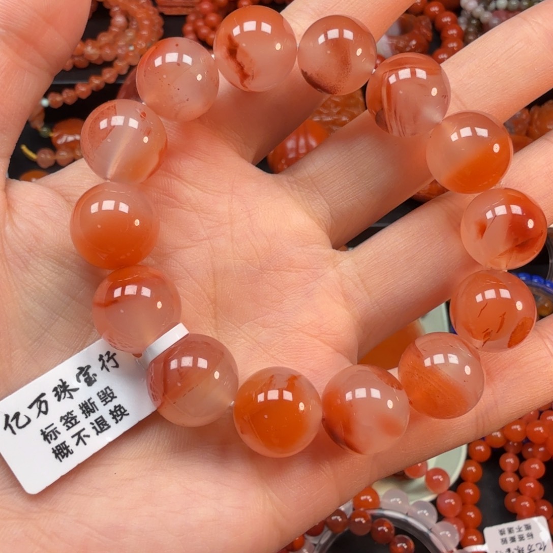 南红玛瑙未镶嵌手串14.5mm