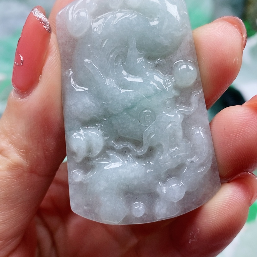 【闪购商品】翡翠颈饰未镶嵌天然翡翠A货龙牌