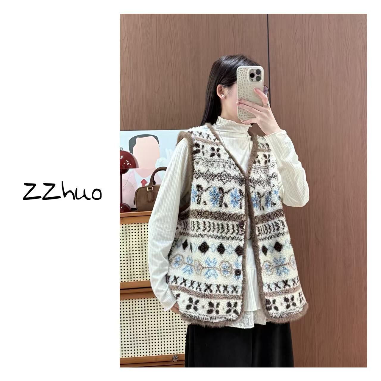 Zoe 原创【尼尔的秘密】毛毛马甲休闲时尚百搭无袖秋冬毛绒保暖