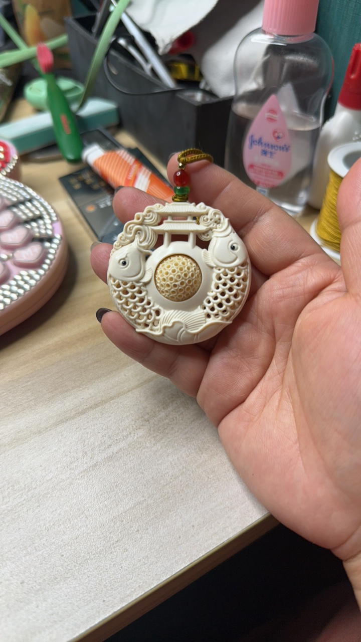 猛犸牙鲤鱼跃龙门牌子吊坠