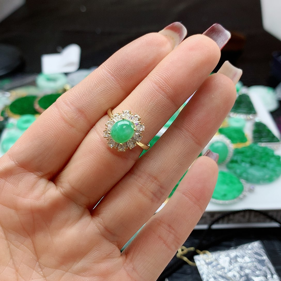 【闪购商品】翡翠戒指银S925镶嵌，