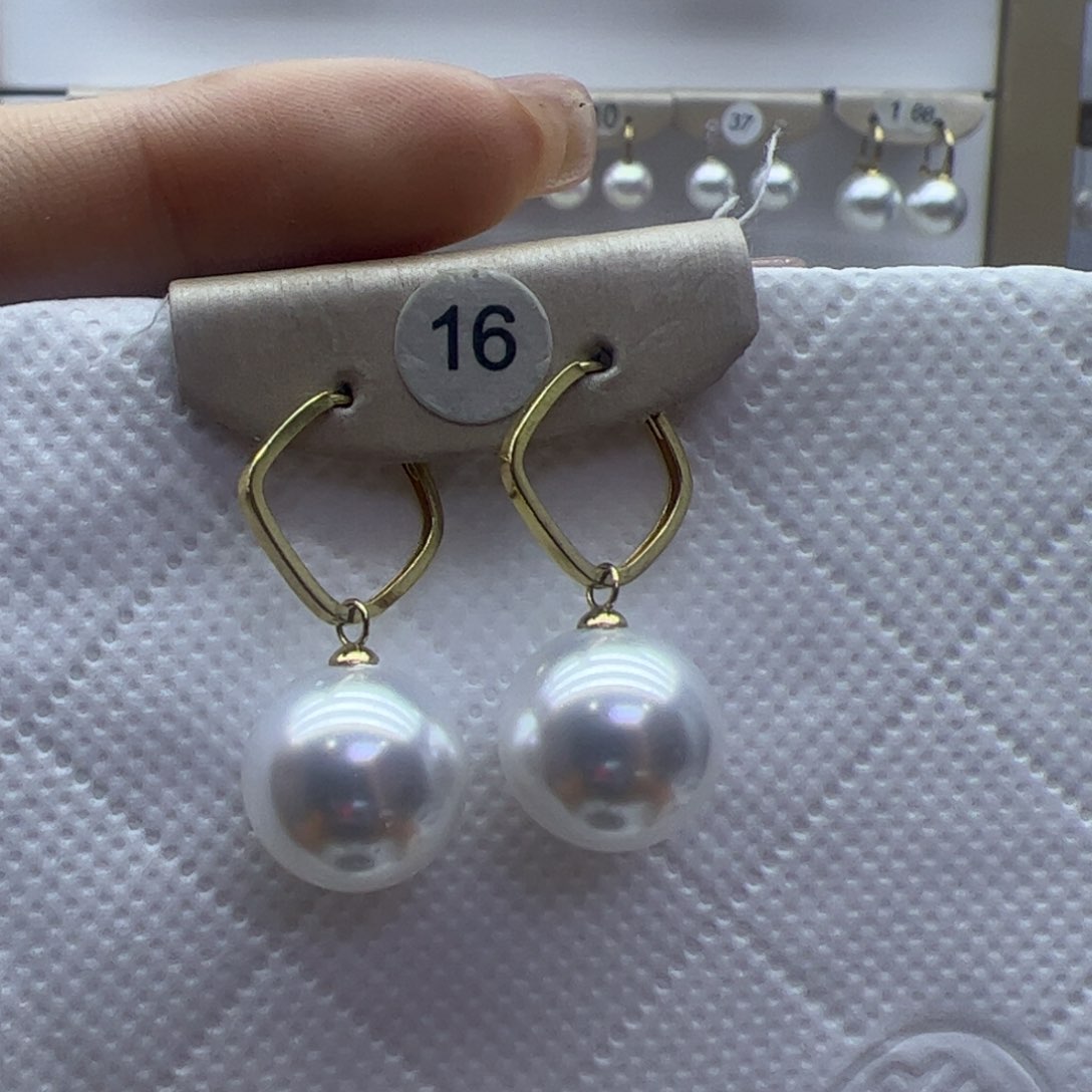 淡水珍珠耳饰18K金镶嵌