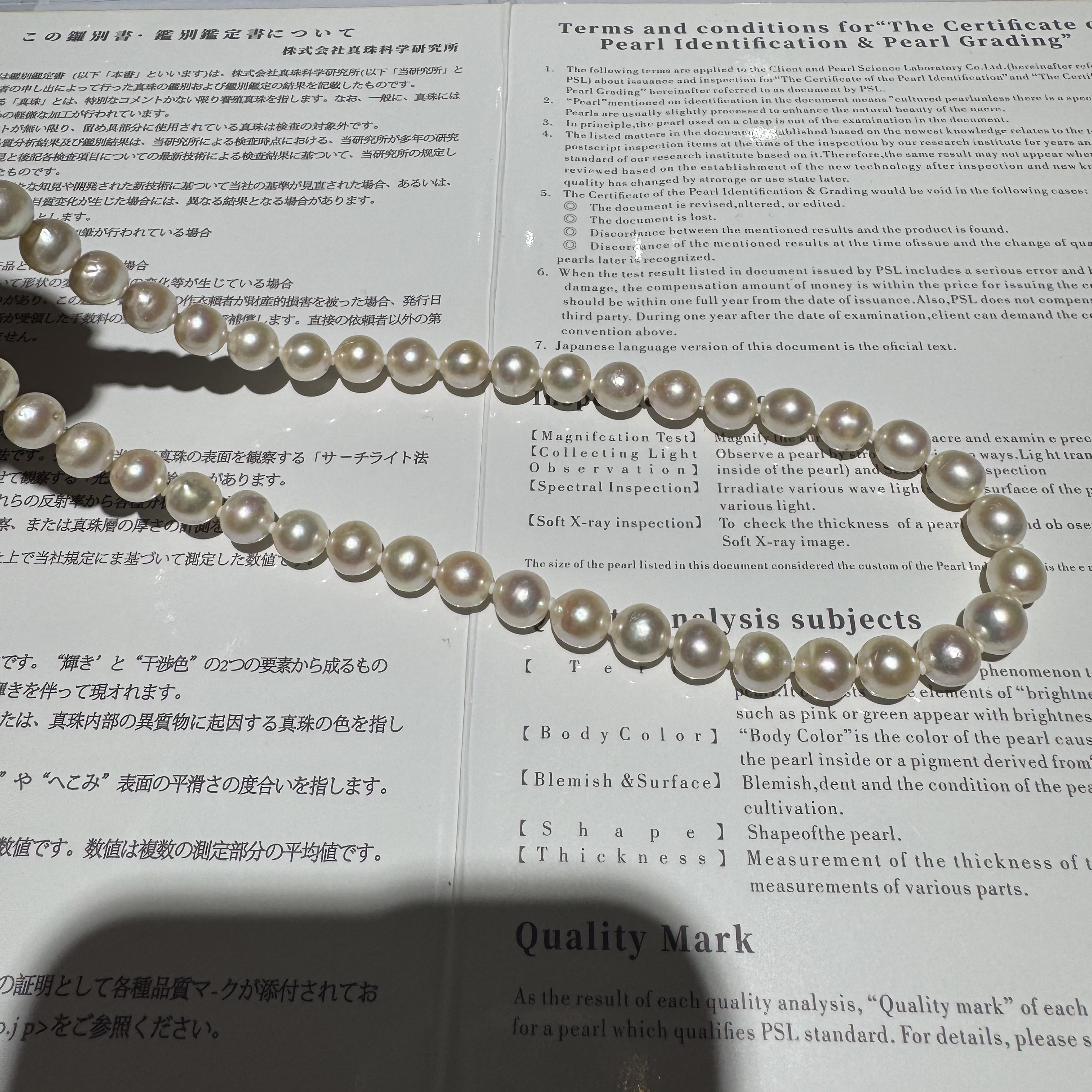 珍珠项链 日本珠极亮暖光炫彩珠项链约8.m GZ2510232