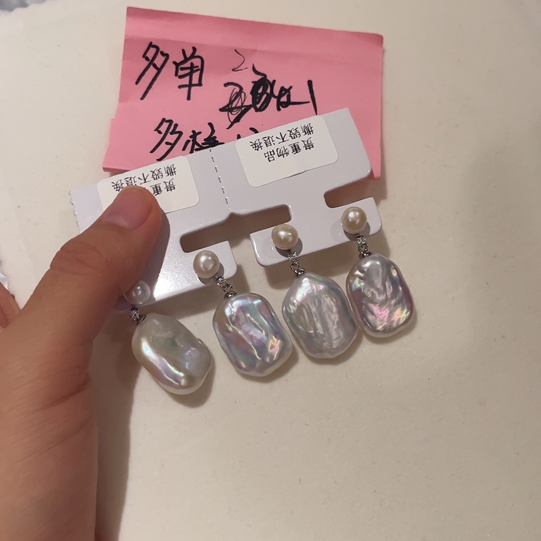 合金淡水珍珠耳饰