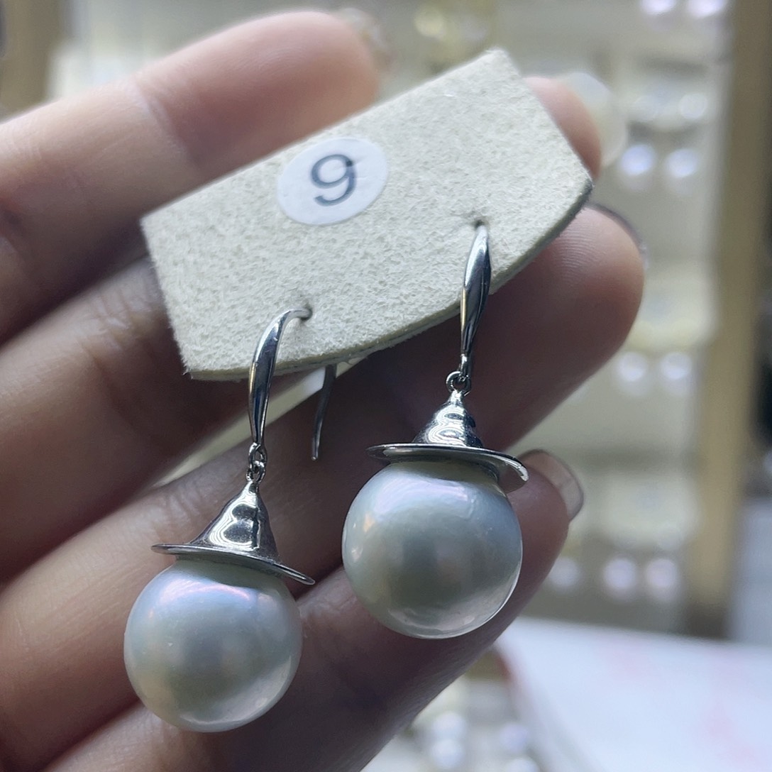 淡水珍珠耳饰银S925镶嵌