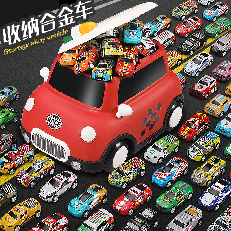 金属小汽车宝宝车男孩3-6岁回力车益智惯性男儿童玩具车30pcs