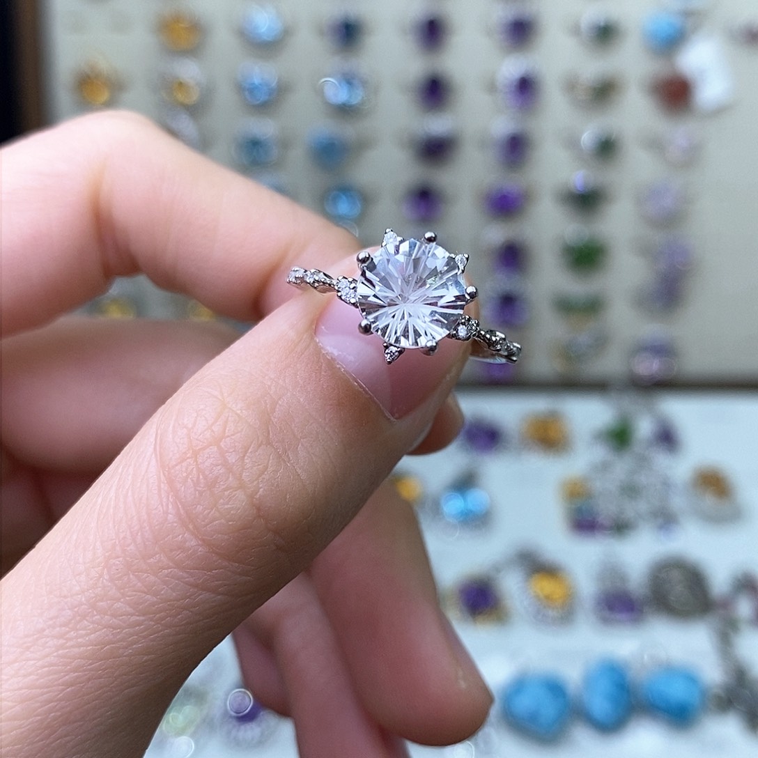 紫晶戒指银S925镶嵌（需要证书备注）