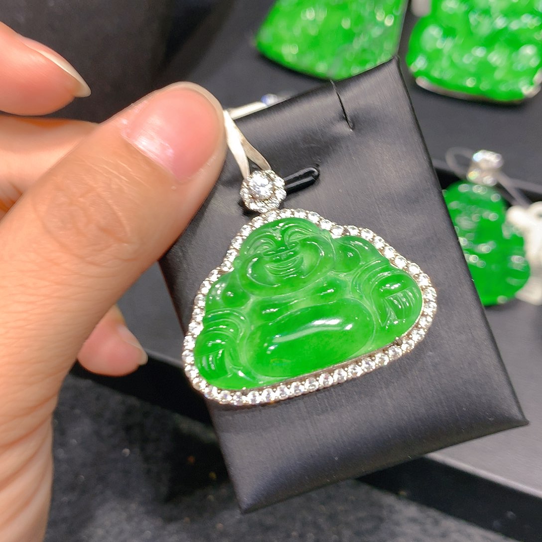 颈饰银S925镶嵌翡翠808066