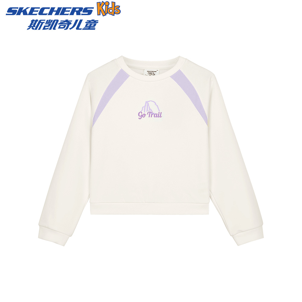 【go-trall系列】斯凯奇官方儿童童装女童时尚舒适套头圆领休闲卫衣