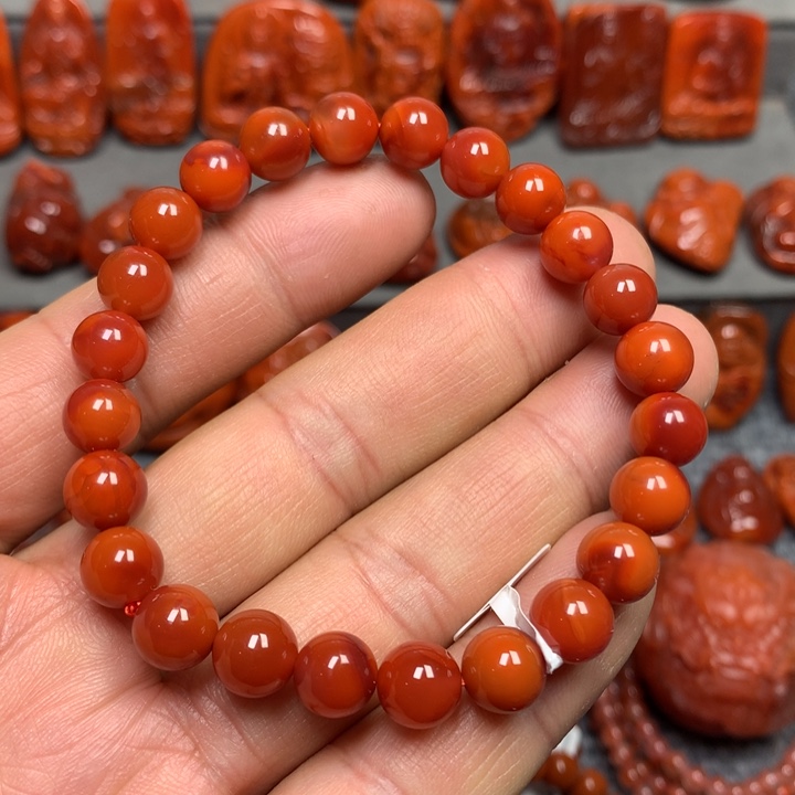 南红玛瑙手串未镶嵌8+m m