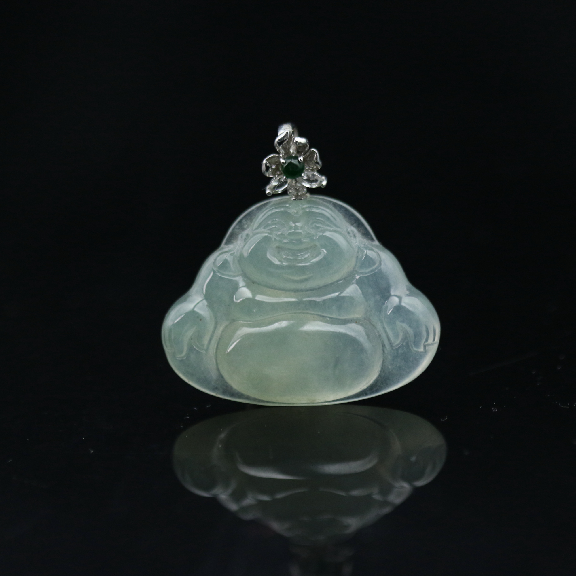 69天然缅甸翡翠A货18k佛公/000184/上海嘉禾拍卖