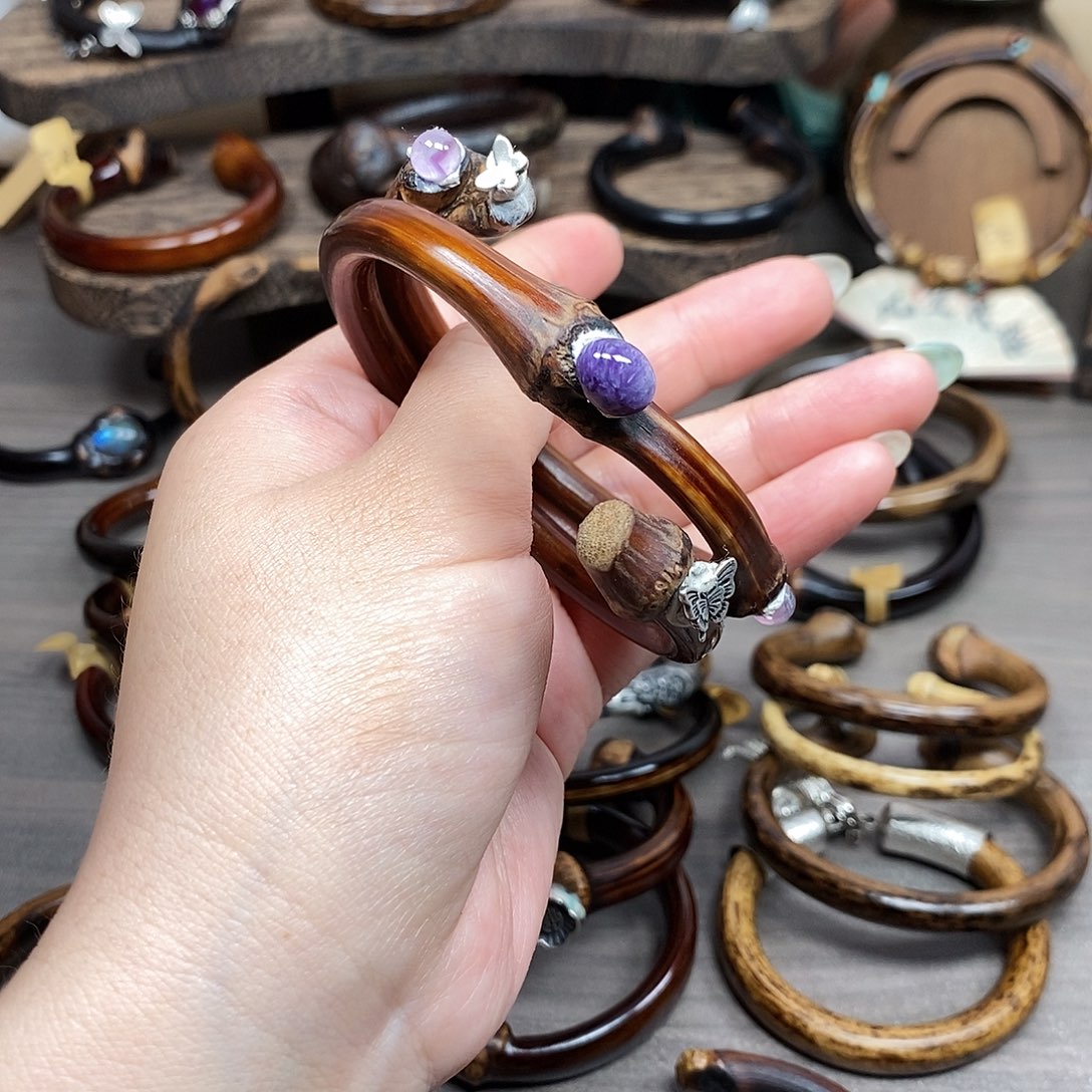 藤艺吊坠双如意双圈