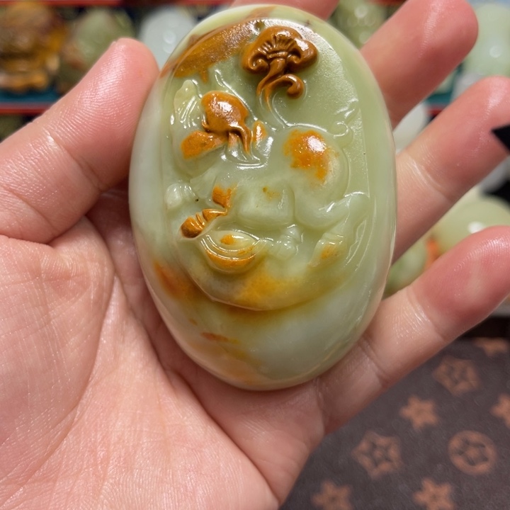 石材石材方解石手把件不退换