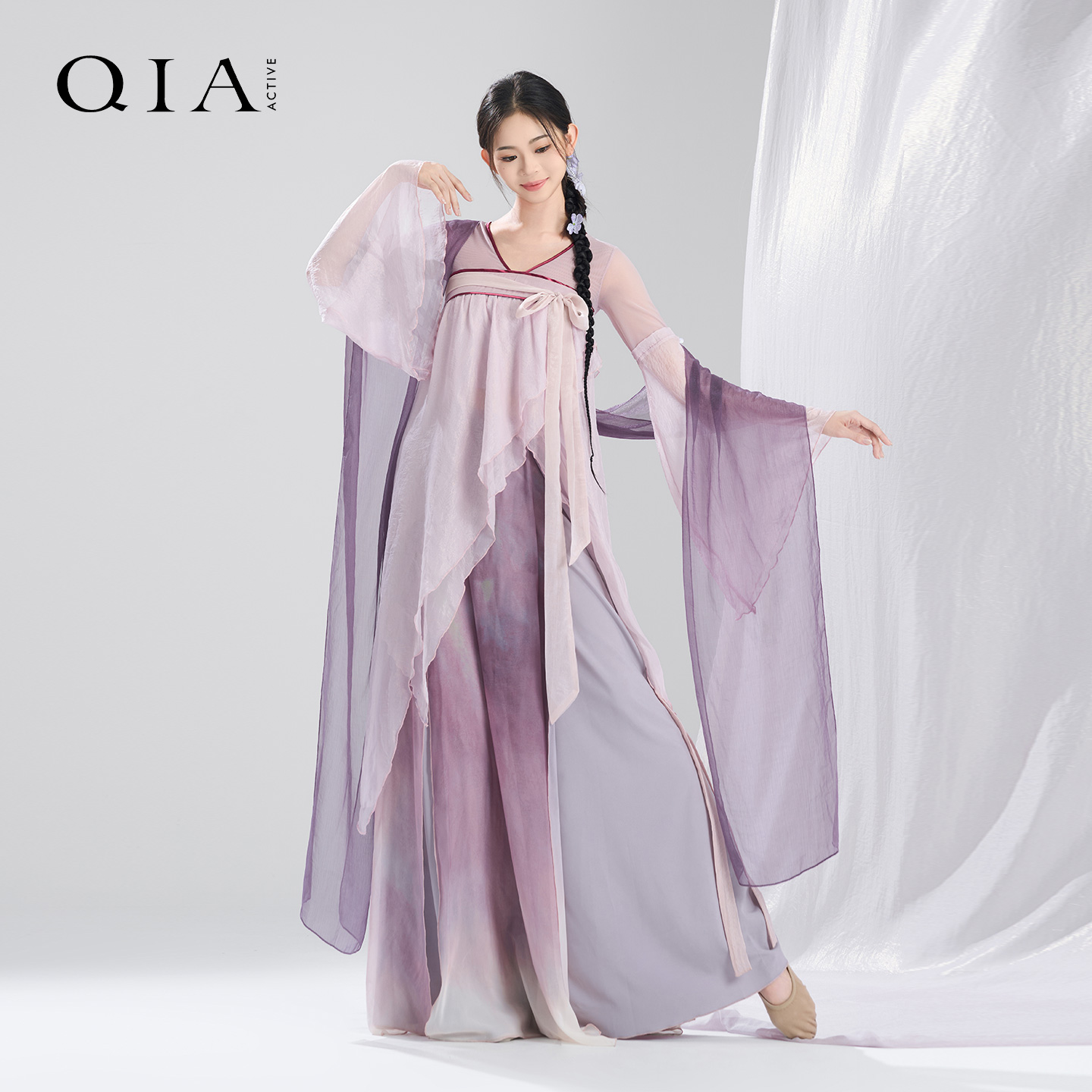 琪亚古典舞长款纱衣仙气飘逸绝美汉唐服中国舞演出服舞台剧目服装