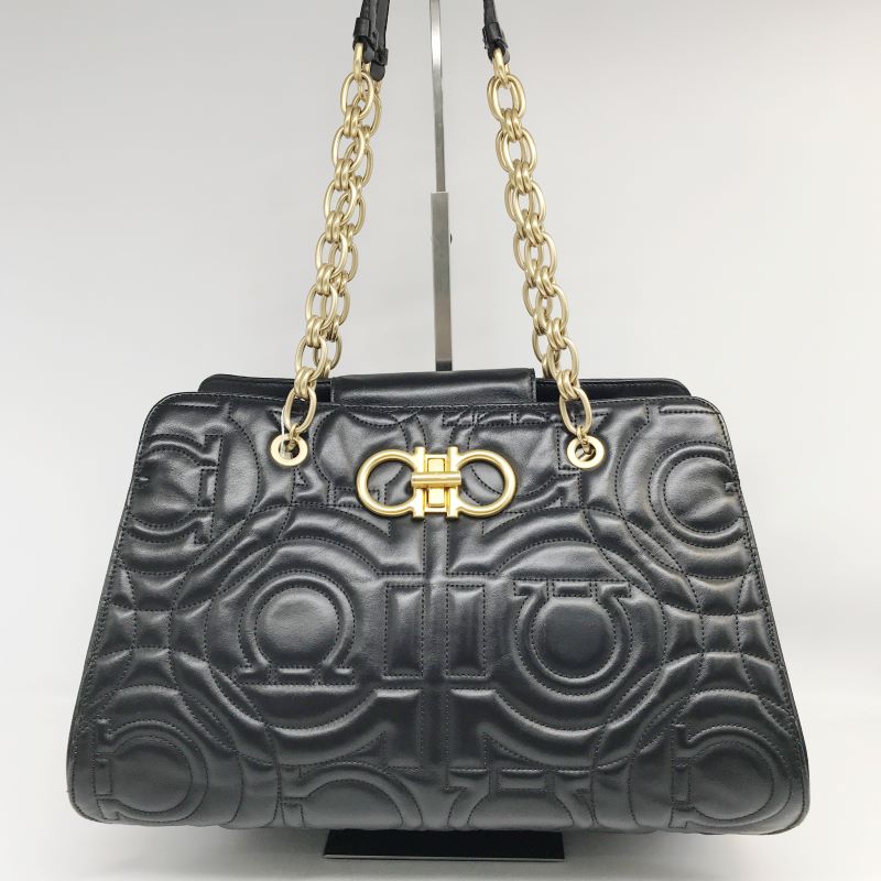 95新 FERRAGAMO/菲拉格慕 洋诚二手 菲拉格慕黑金单肩包