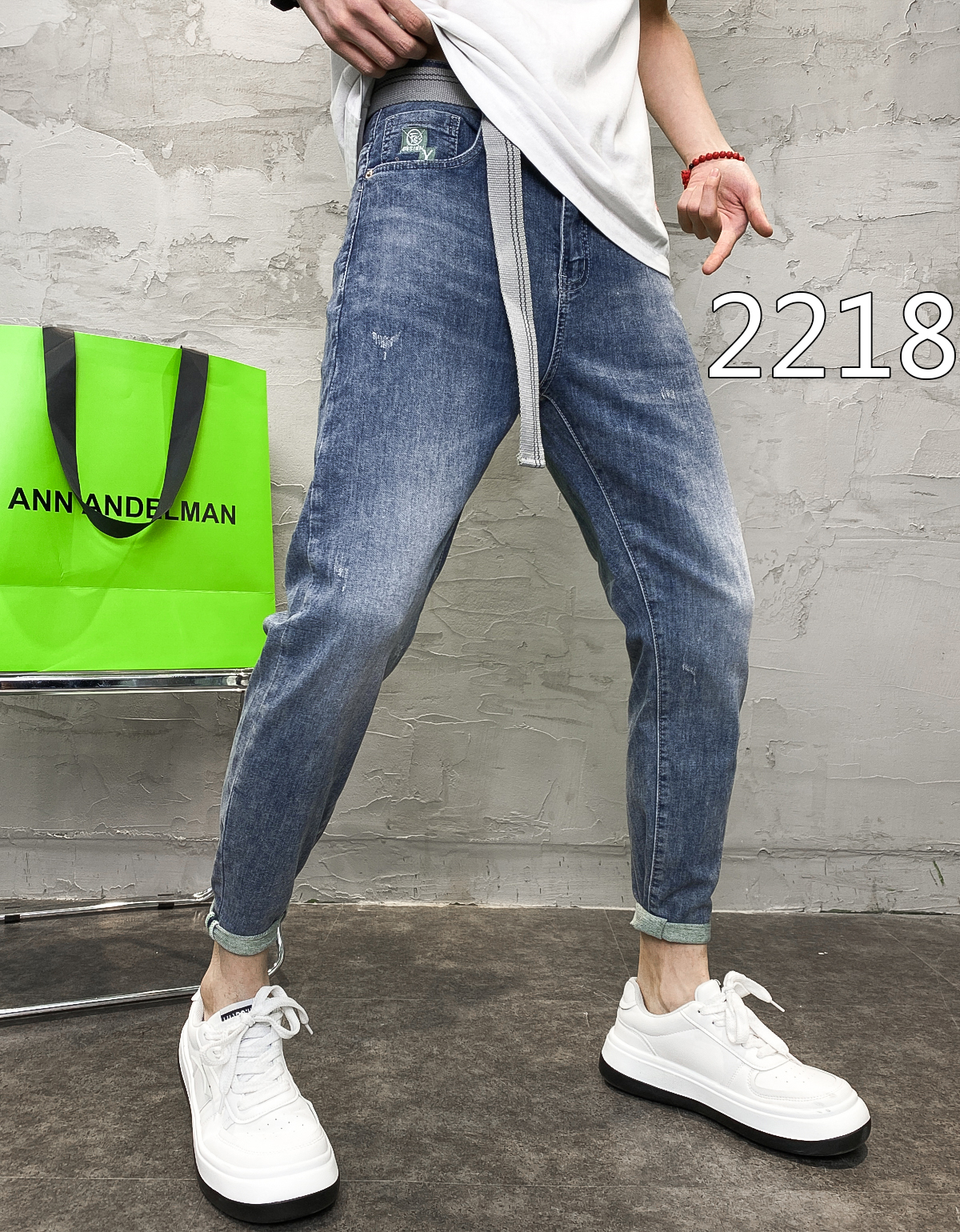 福】孤品牛仔 默认瑕疵 宽松工作服牛仔裤子