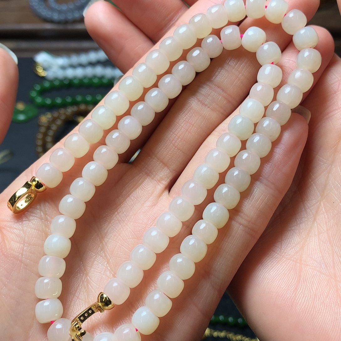 和田玉颈饰银S925镶嵌