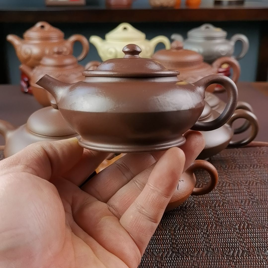 紫砂茶壶龙山紫泥合欢160CC徐敏