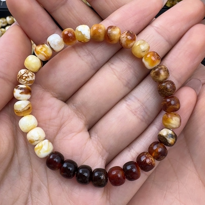 琥珀珠宝奇石未镶嵌沁色花蜡7➕