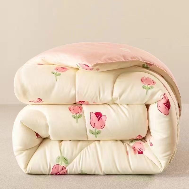 双面田园风保暖10斤左右加大冬被颜色随机发