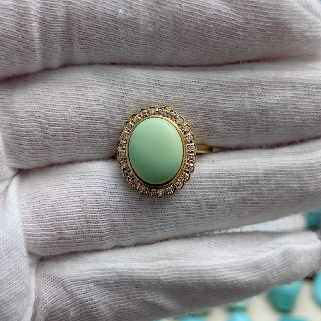 绿松石珠宝奇石18K金镶嵌门****呀