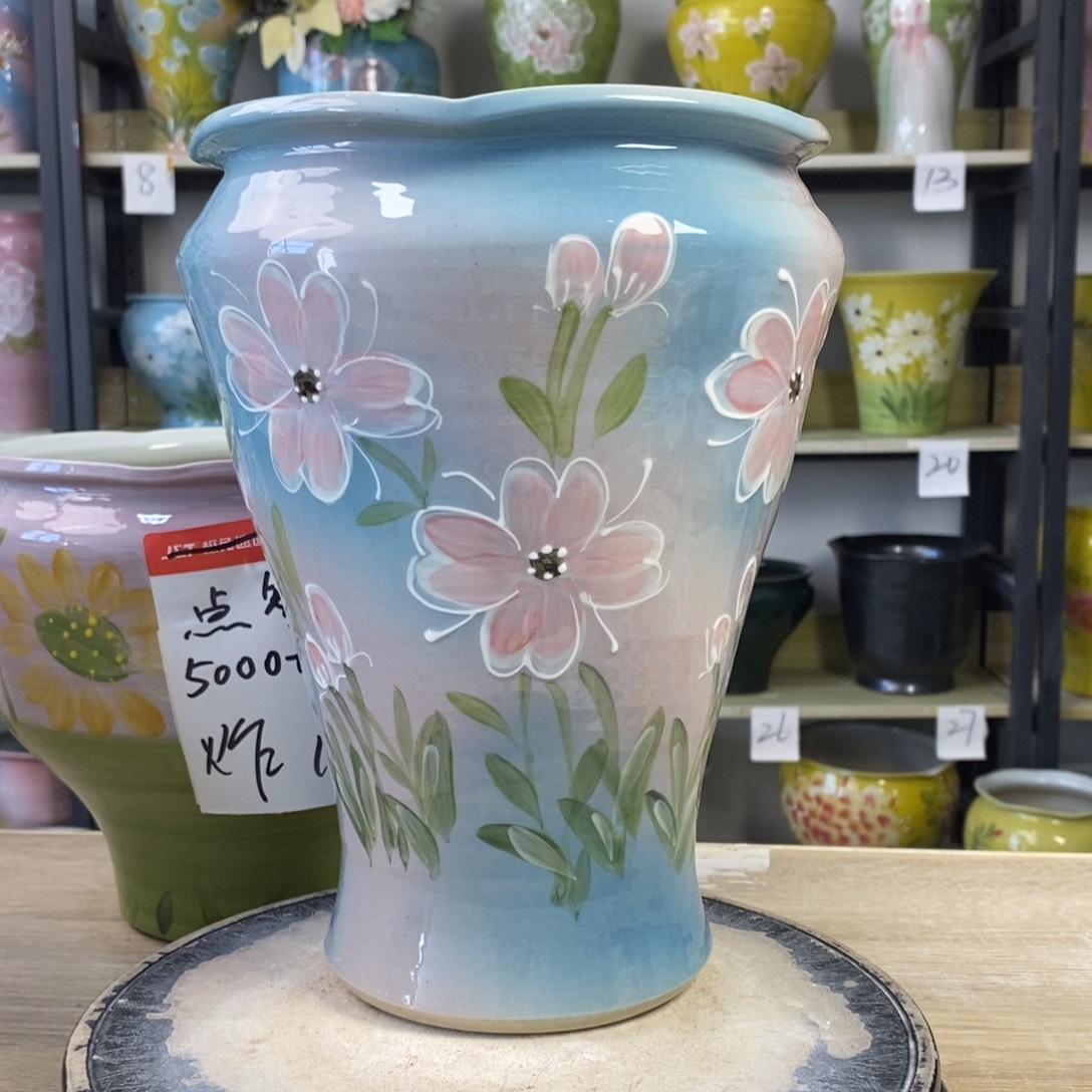 景德镇手工手绘陶瓷花盆
