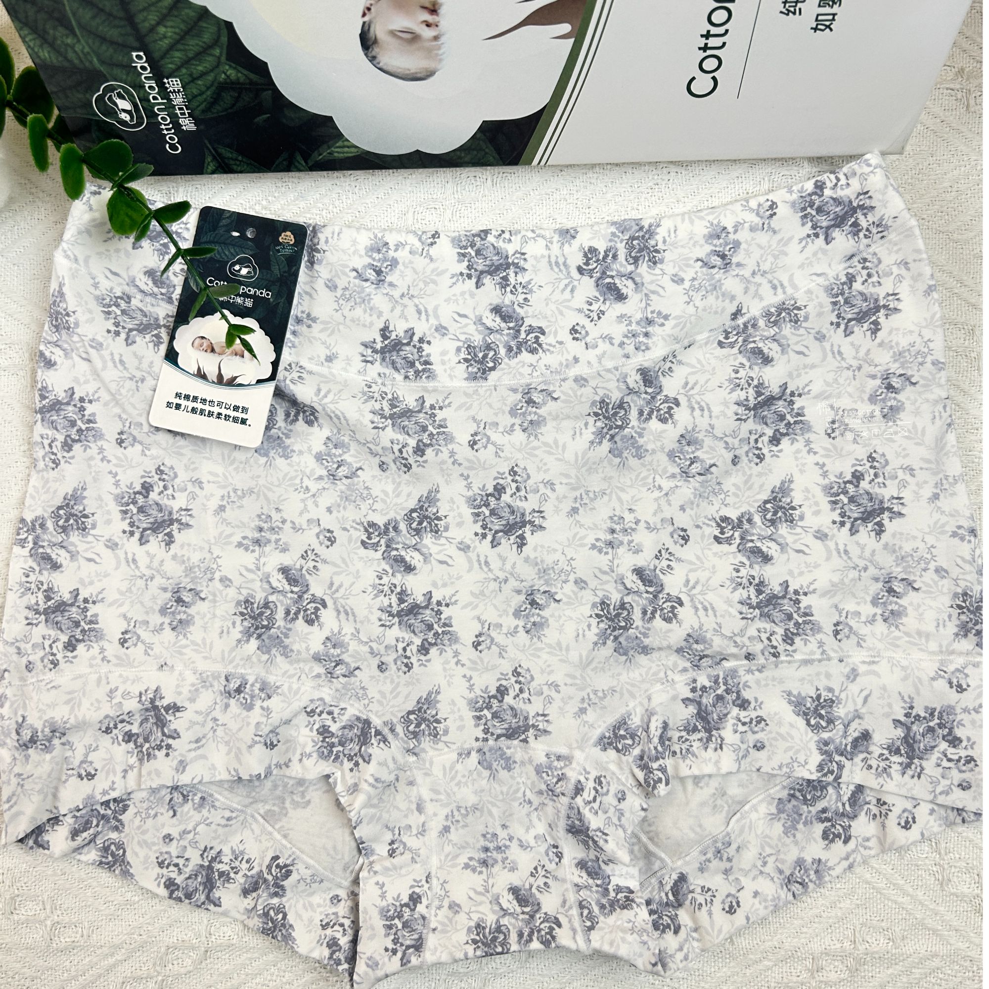 全店满40包邮亿宠儿棉中熊猫100支宽腰边小平角内裤110~140斤