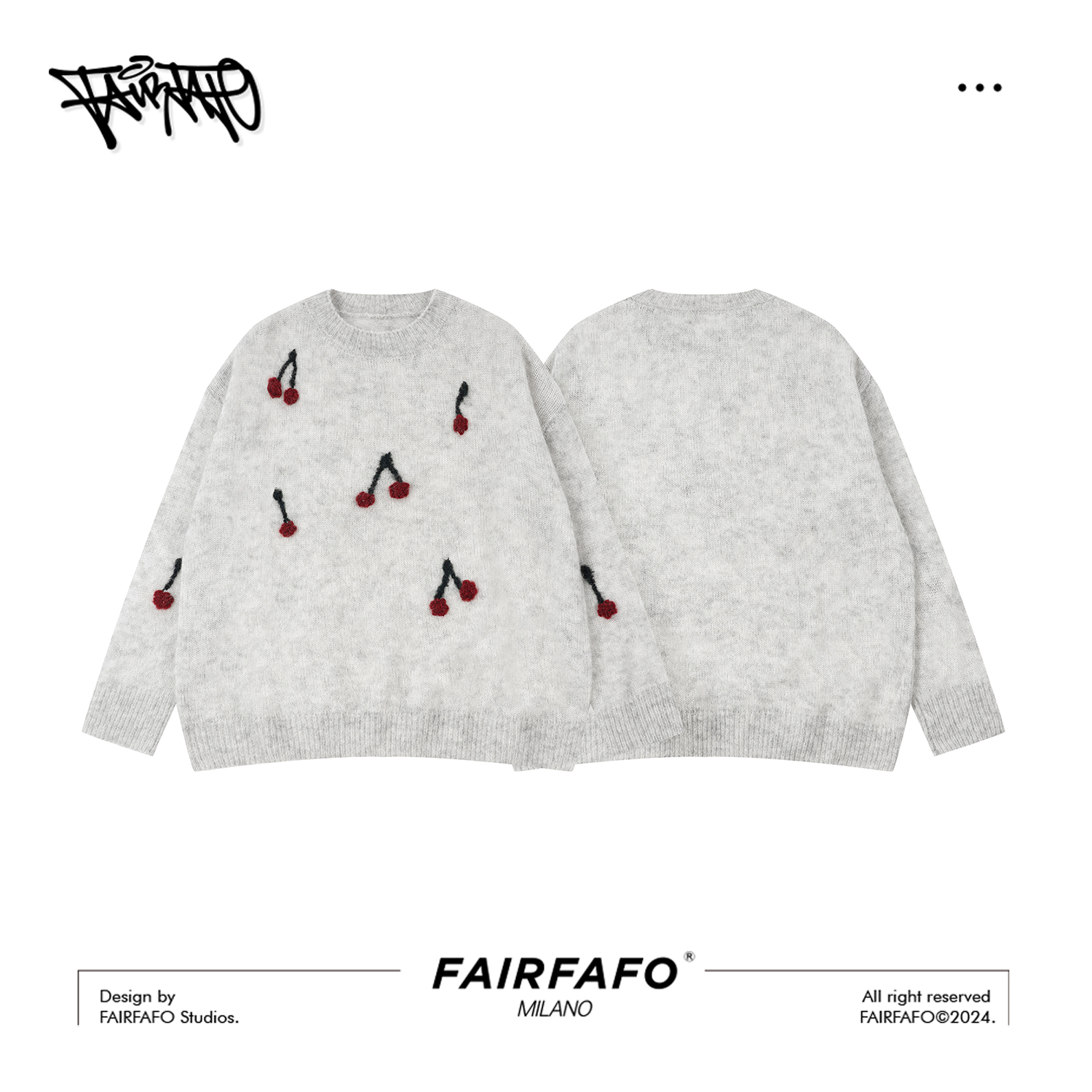 林肉肉【重工樱桃针织毛衣】绵羊毛+马海毛MK4MD0132