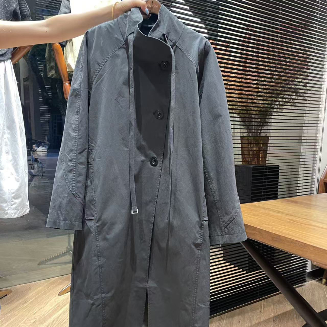 早秋立领中长款外套F001220