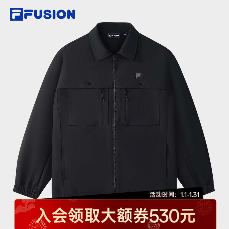 FILA斐乐外套男装秋冬立领莫代尔立领男夹克外套梭织T11M545701F
