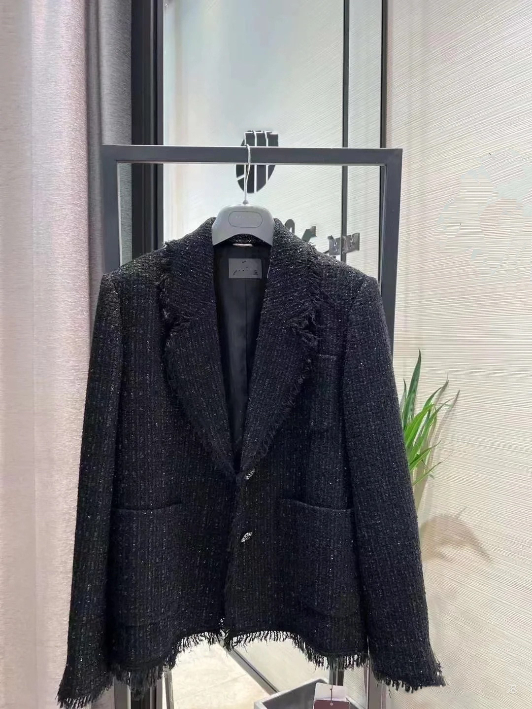 不支持退换 5400542 时尚百搭粗花尼外套