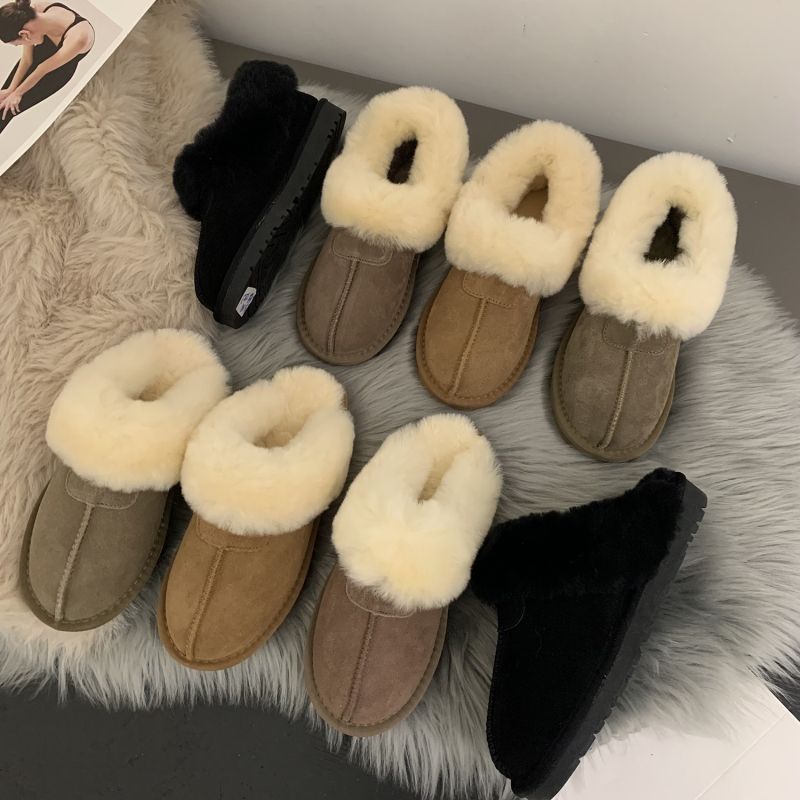 皮毛一体秋冬保暖雪地靴2025新款加厚毛毛棉鞋外穿防滑千颂伊半拖