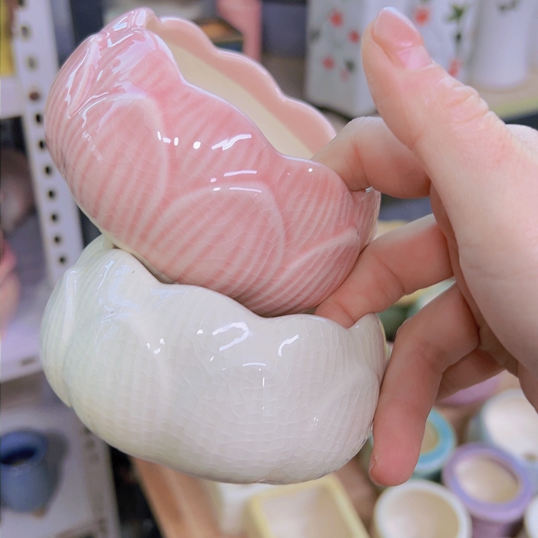 红陶陶瓷花盆当场满12包邮