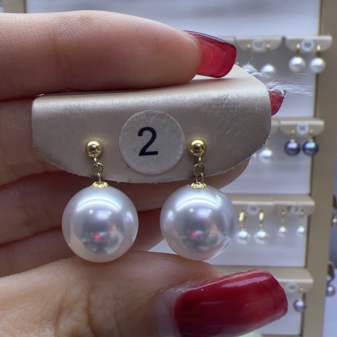 淡水珍珠耳饰18K金镶嵌
