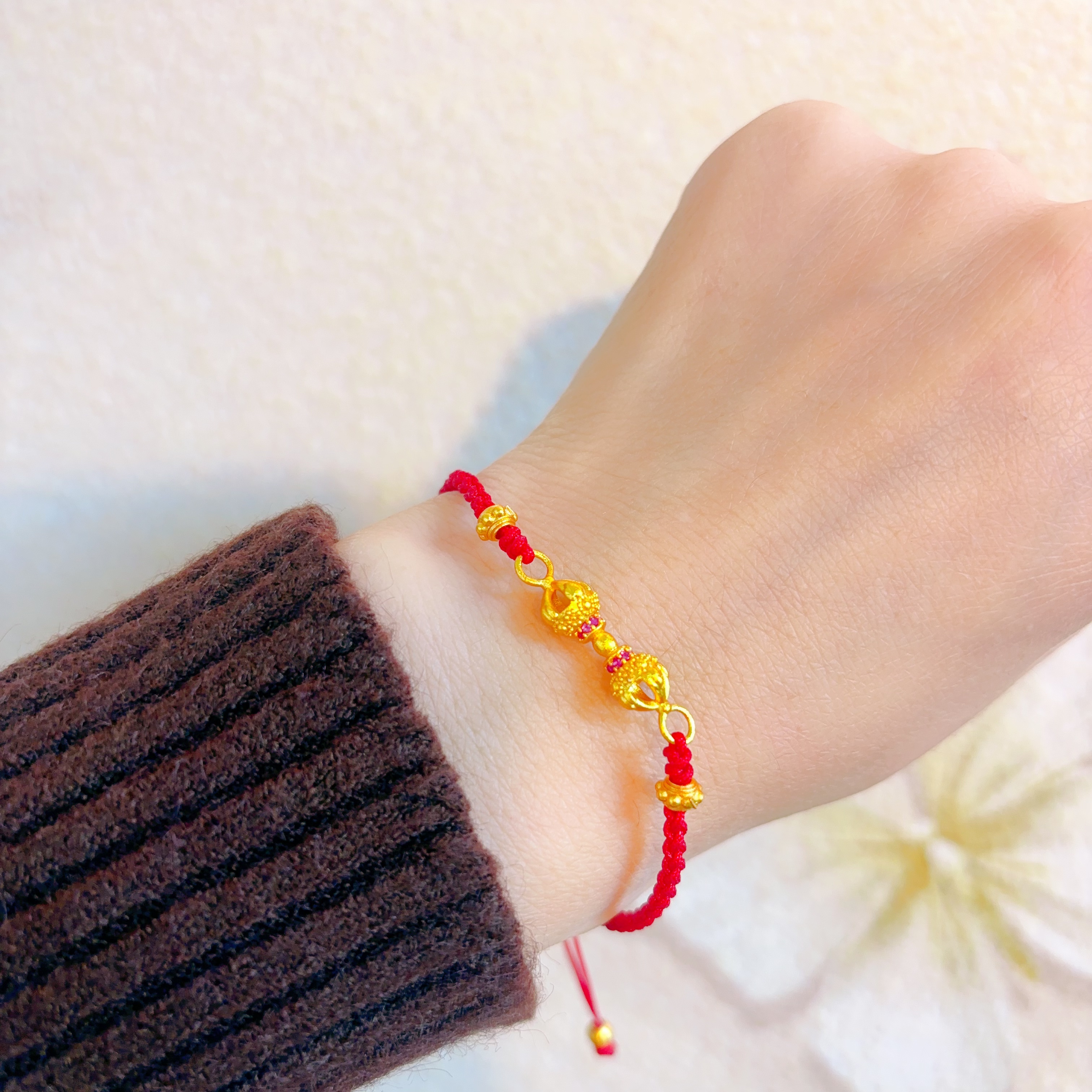 手链 20412中国红金刚杵红绳手链