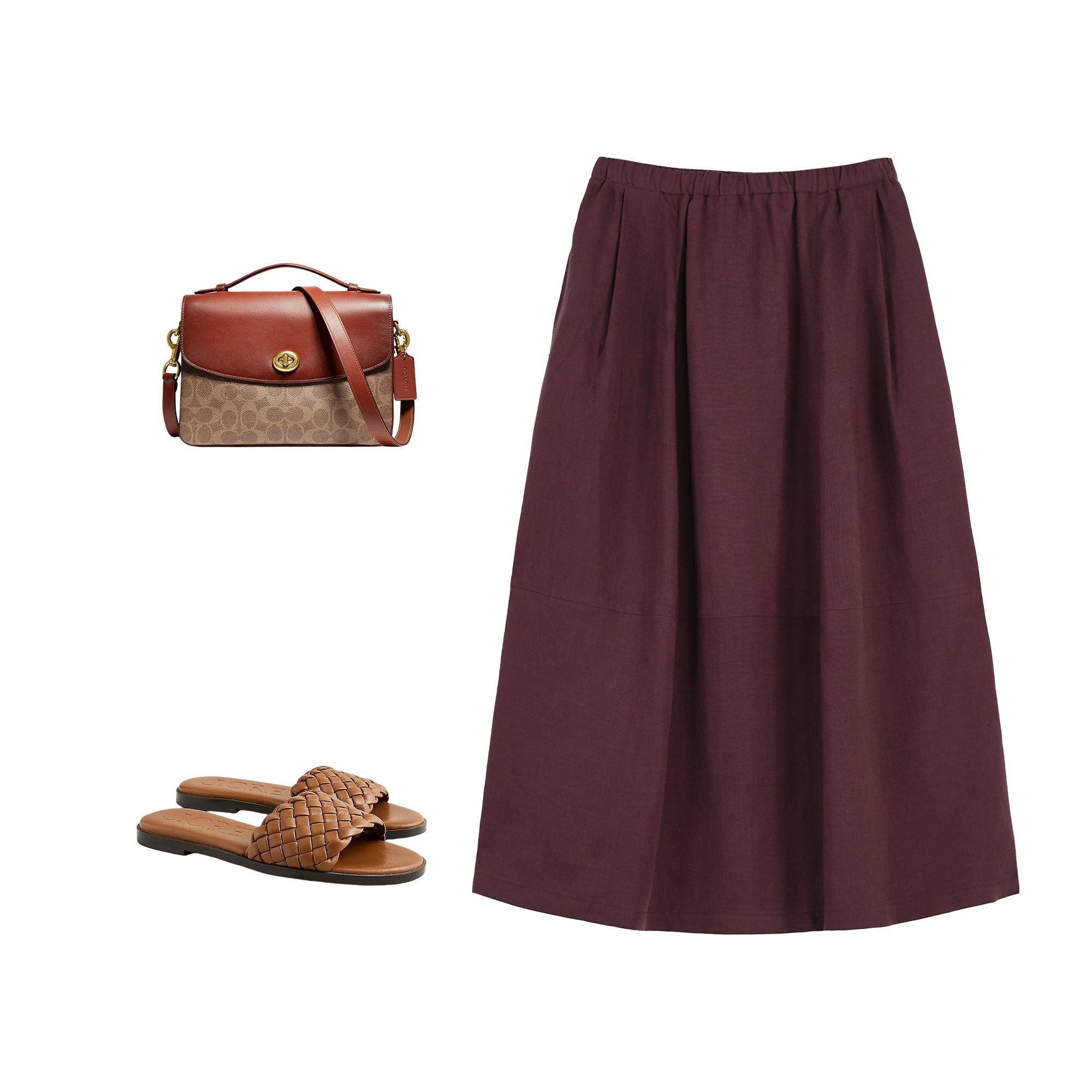 【王哥&原创】天丝亚麻混纺夏季新款舒适显瘦透气花苞半身裙556668