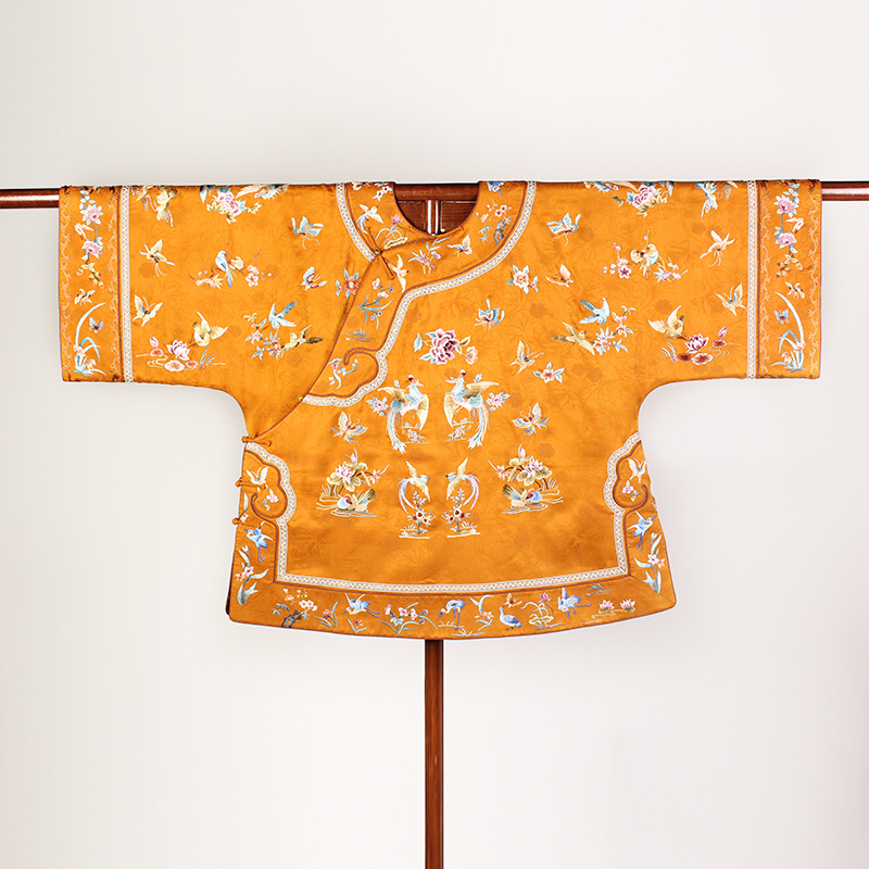 【凤栖锦】手绣复古纯手工桑蚕丝香云纱中国风斜襟满绣上衣