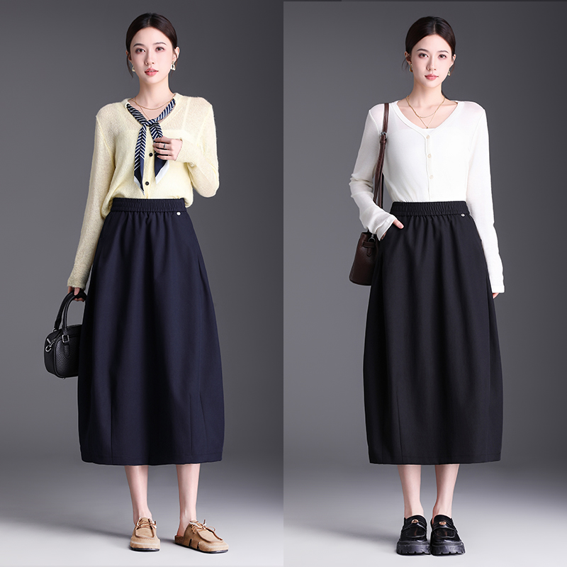 【两个长度】今年流行灯笼裙a字裙半身裙秋冬中长款高腰显瘦时尚
