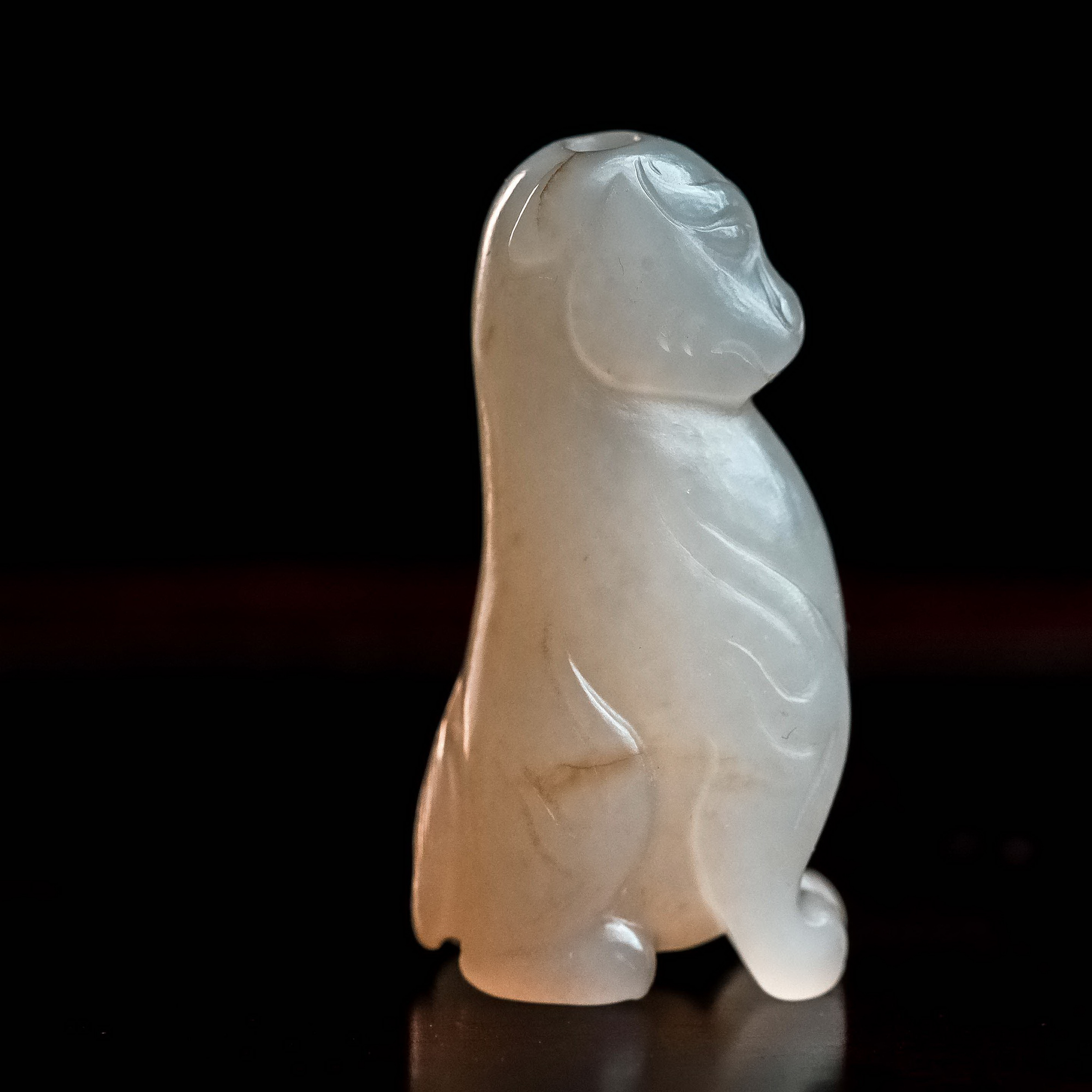 清代和田玉瑞兽花件-NX