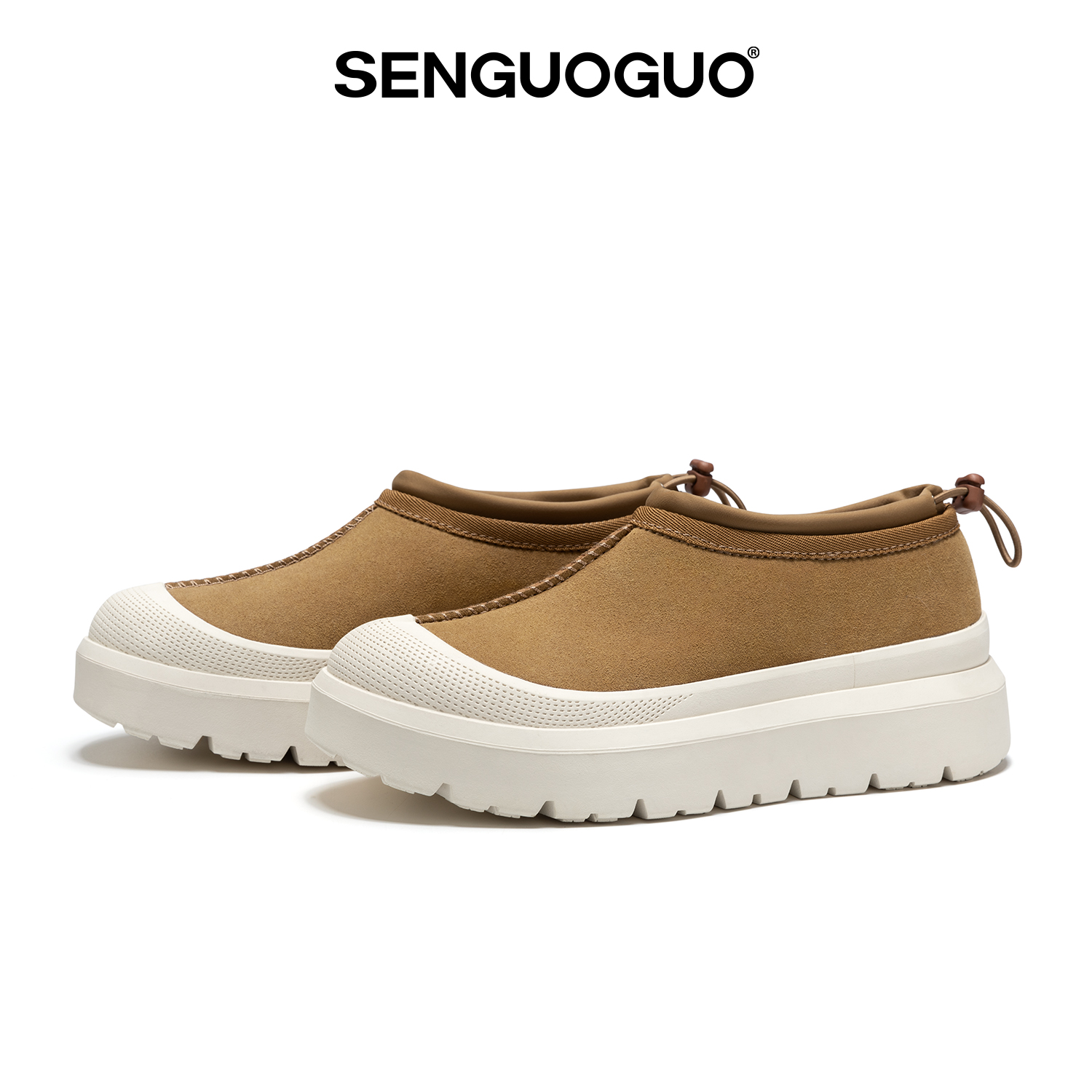 森果果 雪地靴男女同款2025冬季新款加绒加厚保暖防寒厚底棉鞋子