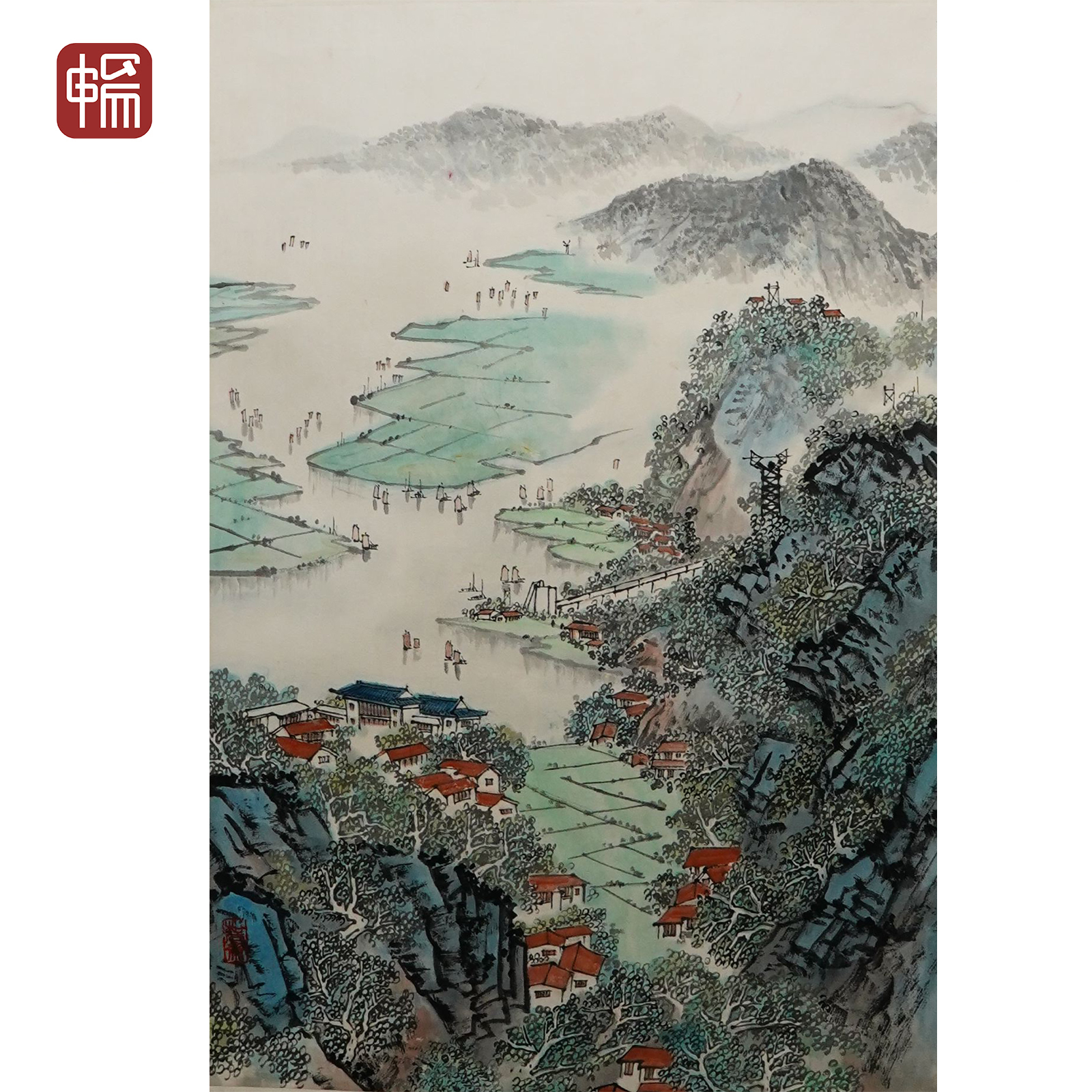 N003  1984年《洞庭清晓》67*45（2.71）纸本立轴  ZP