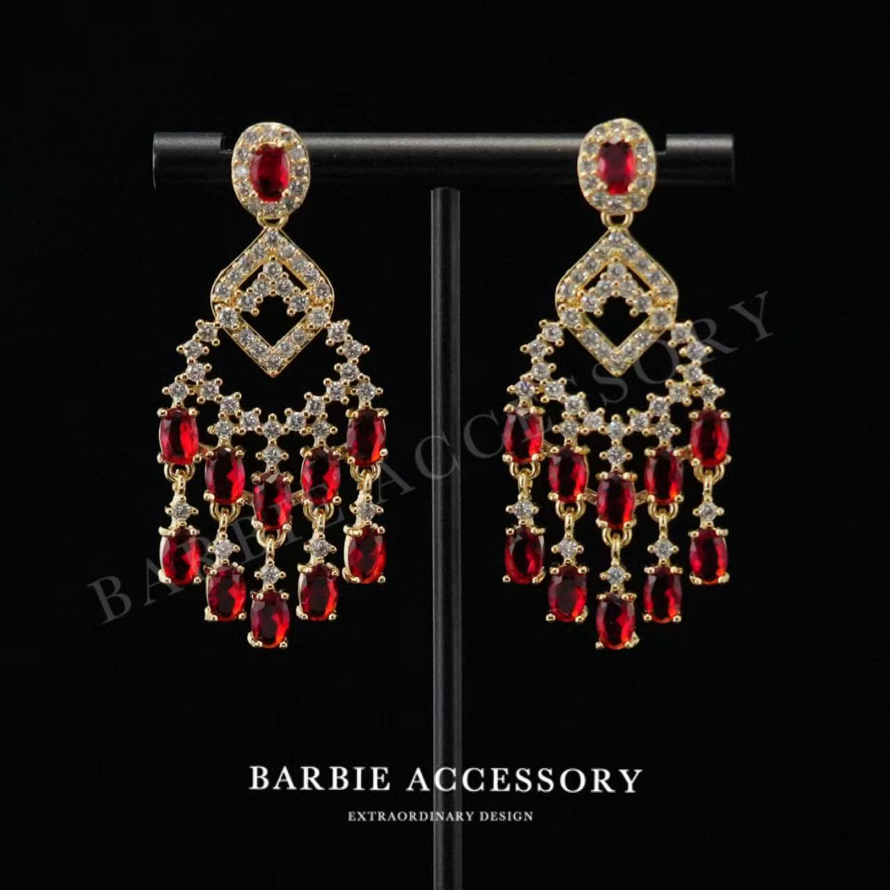 铜合金合成锆石耳饰 【恋礼觅星】法式中古轻奢设计款高级感耳环